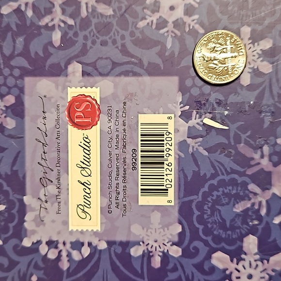 PUNCH STUDIO peacock feather ornaments keepsake box The Gifted Line Holiday - Picture 2 of 11